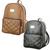 Kit 2 Bolsas Feminina Mochila Couro Moda Leve 2 Pague 1 Faculdade Escolar Trabalho                  Marrom