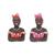 Kit 2 Bonecas Namoradeira Laço Com Colar Perola Decoração Janela - Várias Variedades Pink E Vermelha