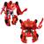 Kit 2 Bonecos Robô Guerreiro Espada Transformer Carro Vermelho, Laranja