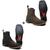 Kit 2 Botas Texanas Em Couro Confortável Cano Curto Bico Quadrado Modelo Casual Café, Preto