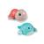 Kit 2 brinquedos de banho diversão infantil bebe que nada ao dar corda banheira piscina buba Tartaruga rosa, Baleia azul