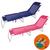 Kit 2 Cadeira Espreguiçadeira Alumínio Para Piscina Praia 4 Posições - Mor Azul Marinho-Rosa