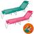 Kit 2 Cadeira Espreguiçadeira Alumínio Para Piscina Praia 4 Posições - Mor Turquesa-Rosa