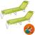 Kit 2 Cadeira Espreguiçadeira Alumínio Para Piscina Praia 4 Posições - Mor Verde Limão