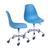 Kit 2 Cadeiras Charles Eames Base Rodízio OD-Azul Petroleo