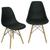 Kit 2 Cadeiras Charles Eames Eiffel Wood Design Preto