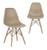 Kit 2 Cadeiras Charles Eames Eiffel Wood Design Bege