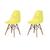 Kit 2 Cadeiras Charles Eames Eiffel Wood Design Amarelo