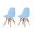 Kit 2 Cadeiras Charles Eames Eiffel Wood Design Azul claro