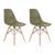 Kit 2 Cadeiras Charles Eames Wood Design Eiffel Colorida Verde Musgo