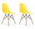 Kit 2 Cadeiras Charles Eames Wood Design Eiffel Colorida Amarelo