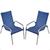 Kit 2 Cadeiras De Alumínio Para Área Externa Fortaleza Fibra Sintética Artesanal Azul