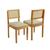 Kit 2 Cadeiras Decorativa Jade Encosto em Tela Madeira Maciça JCM Movelaria Linho Bege