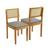 Kit 2 Cadeiras Decorativa Jade Encosto em Tela Madeira Maciça JCM Movelaria Linho Cinza