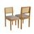 Kit 2 Cadeiras Decorativa Jade Encosto em Tela Madeira Maciça JCM Movelaria Veludo Bege