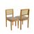 Kit 2 Cadeiras Decorativa Jade Encosto em Tela Madeira Maciça JCM Movelaria Linho Bege Escuro