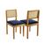 Kit 2 Cadeiras Decorativa Jade Encosto em Tela Madeira Maciça JCM Movelaria Veludo Azul