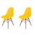 Kit 2 Cadeiras Design Charles Eames Eiffel Colmeia 130PPF Amarela 