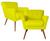 Kit 2 Cadeiras Estofada Laís Para Recepção Consultorio e Clínica - Suede - Sv Decor  Amarelo