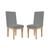 KIT 2 Cadeiras Estofadas para Mesa de Jantar Tecido Linho Linho Grafite