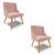 Kit 2 Cadeiras Estofadas para Sala de Jantar Pés Palito Lia Veludo Rosê - Ibiza Rosê