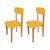 Kit 2 Cadeiras Infantil para Restaurante Colorê Assento Amarelo Pés em Madeira Maciça Natural AMARELO