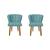 Kit 2 Cadeiras para Mesa de Jantar Flor - Balaqui Decor Azul Turquesa