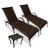 Kit 2 Cadeiras para Piscina Reclináveis em Alumínio Julia + Mesa Marrom