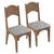 Kit 2 Cadeiras para Sala de Jantar 100% MDF Assento Estofado CA18 Nobre/Liso Claro - Dalla Costa Nobre/Liso Claro