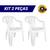 Kit 2 Cadeiras Plástica Poltrona MOR 182 kg Resistente Branco