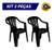 Kit 2 Cadeiras Plástica Poltrona MOR 182 kg Resistente Preto