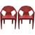 Kit 2 Cadeiras Poltrona Apoio De Braço Plástica Resistente Vermelho