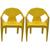 Kit 2 Cadeiras Poltrona Com Apoio De Braço Diamond Futurista Com NF Amarelo