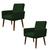 Kit 2 Cadeiras Poltronas Decorativa Nina Suede Herrero Verde