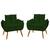 KIT 2 Cadeiras Poltronas Reforçadas Confortáveis Sala JL Verde