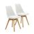 Kit 2 Cadeiras Saarinen Wood Com Estofamento Várias Cores Branco