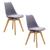 Kit 2 Cadeiras Saarinen Wood Com Estofamento Várias Cores Cinza