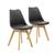 Kit 2 Cadeiras Saarinen Wood Com Estofamento Várias Cores Preto