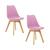 Kit 2 Cadeiras Saarinen Wood Com Estofamento Várias Cores Rosa