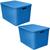 Kit 2 Caixa Rattan Organizadora Multiuso C/Tampa 40L Cores Azul