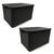 Kit 2 Caixas Organizadora Rattan Grande 40 Litros Com Tampa Multiuso Decorativa 48,5x34,5x29cm Preto