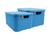 Kit 2 Caixas Organizadoras Rattan de Plástico Resistente Médio Cesto Com Tampa Capacidade 8 Litros Azul Bebê