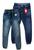 kit 2 calça jeans juvenil masculino infantil com laycra menino 10 12 14 e 16 anos Azul celeste