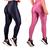 Kit 2 Calça Legging 3D Fitness Texturizada Modela Cintura Preto, Rosa