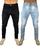 kit 2 calças jeans Masculinas com lycra jeans sarja esporte fino dia a dia variações Preto, Jeans claro