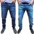kit 2 calças jeans Masculinas com lycra jeans sarja esporte fino dia a dia variações Jeans escuro, Jeans claro