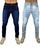 kit 2 calças jeans Masculinas com lycra jeans sarja esporte fino dia a dia variações Jeans escuro, Jeans claro