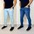 KIT 2 Calças Jeans Masculino Skinny Elastano Moda e Calça Casual Azul claro, Azul médio