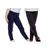 Kit 2 calças legging infantil lisa basica cintura alta suplex uniforme escola dia a dia passeio Azul, Preto