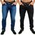 Kit 2 Calças sarja masculino slim reta cores variadas Jeans escuro, Preto